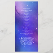 Paarse Nebula Celestial Art buitenruimtetracewedde Programmakaart (Achterkant)