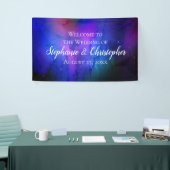 Paarse Nebula Celestial Art buitenruimtetracewedde Spandoek (Beurs)