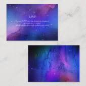 Paarse Nebula Celestial Art buitenruimtetracewedde Visitekaartje (Voorkant / Achterkant)