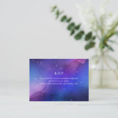 Paarse Nebula Celestial Art buitenruimtetracewedde Visitekaartje (Staand voorkant)