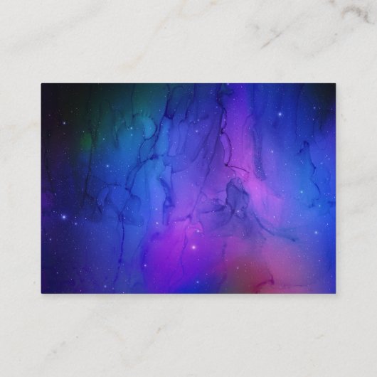 Paarse Nebula Celestial Art buitenruimtetracewedde Visitekaartje (Achterkant)