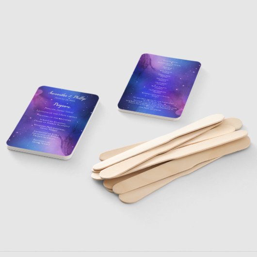 Paarse Nebula Celestial Art buitenste ruimtewedden Handwaaier