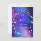 Paarse Nebula Celestial Art Geometric Gold RSVP Kaart (Voorkant)