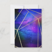 Paarse Nebula Celestial Art Geometric Gold RSVP Kaart (Achterkant)