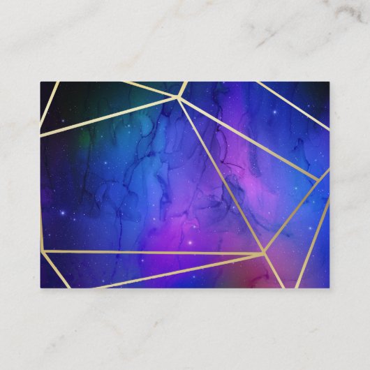 Paarse Nebula Celestial Art Geometric Gold RSVP Visitekaartje (Achterkant)