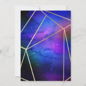 Paarse Nebula Celestial Geometric Gold Verloving Kaart (Achterkant)