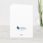 Paarse neef van 50 jaar met waterlelie kaart (Achterkant)