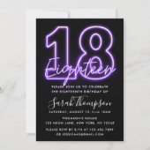 Paarse Neon 18e uitnodiging (Voorkant)