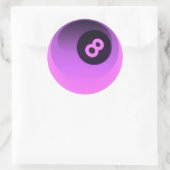Paarse Neon 8 Ball Ronde Sticker (Tas)