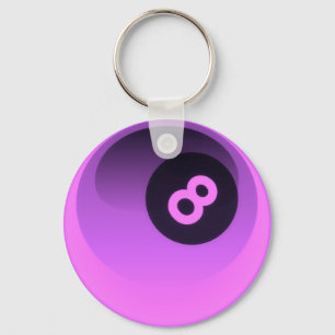 Paarse Neon 8 Ball Sleutelhanger