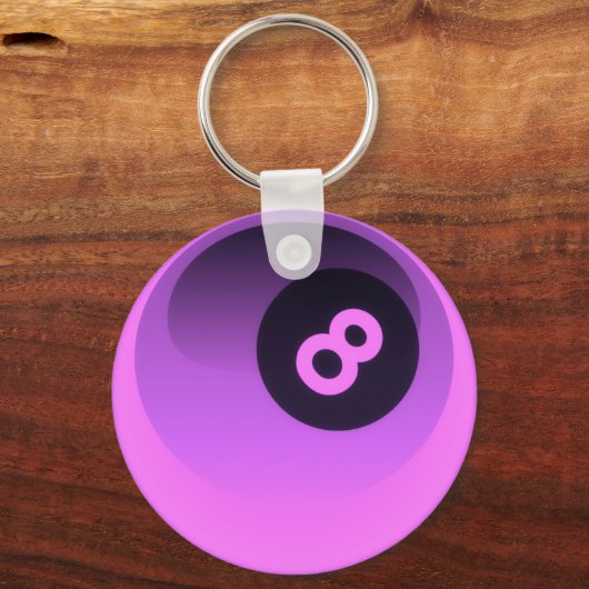 Paarse Neon 8 Ball Sleutelhanger (Voorkant)