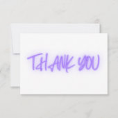 Paarse Neon Dank je wel, Trendy Bedankkaart (Voorkant)