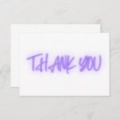 Paarse Neon Dank je wel, Trendy Bedankkaart (Voorkant / Achterkant)