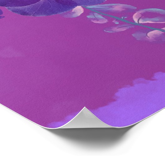 Paarse Neon Flowers bij het Poster 's nachts (Hoek)