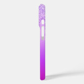 Paarse Neon Glitter iPhone Case Aangepaste Naam Le (Achterkant / Links)