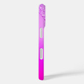Paarse Neon Glitter iPhone Case Aangepaste Naam Le (Achterkant / Rechts)