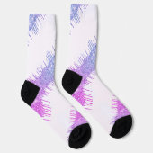 Paarse Neon Glitterdruppels Witte Sokken (Rechts)