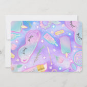 Paarse Neon Glow Pamper Spa Party Verjaardagsfoto Kaart (Achterkant)