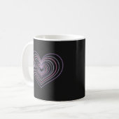 Paarse Neon Hart Koffiemok (Voorkant links)