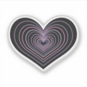 Paarse Neon Hart Sticker (Voorkant)