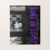 Paarse Neon Klasse van 2025 Afstuderen Foto Legpuzzel (Verticaal)