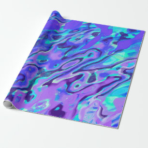 Paarse Neon Marmer Textuur Abstracte Vloeibare Ver Cadeaupapier