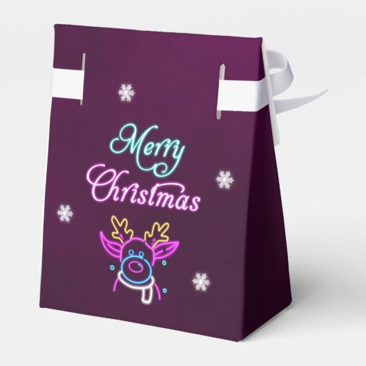 Paarse Neon Modern kerstfeest Bedankdoosjes (Achterkant)