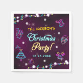Paarse Neon Modern kerstfeest Servet (Voorkant)