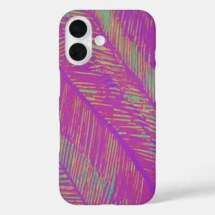 Paarse Neon Palmen iPhone 16 Hoesje
