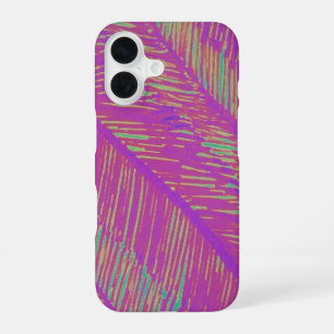 Paarse Neon Palmen iPhone 16 Hoesje