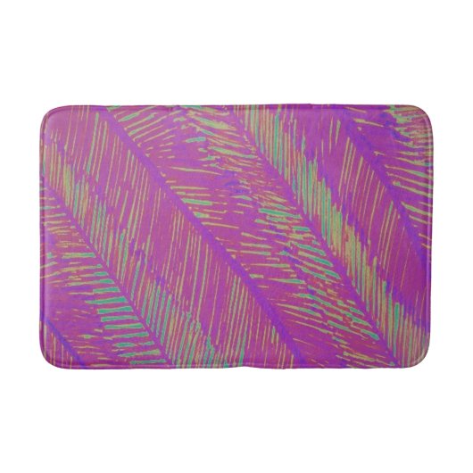 Paarse Neon Palms Bath Mat (Voorkant)