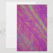 Paarse Neon Palms Briefpapier (Voorkant / Achterkant)