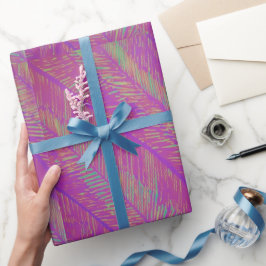 Paarse Neon Palms Cadeaupapier