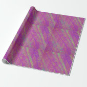 Paarse Neon Palms Cadeaupapier (Uitgerold)