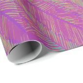 Paarse Neon Palms Cadeaupapier (Rol Hoek)