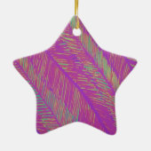 Paarse Neon Palms Keramisch Ornament (Achterkant)