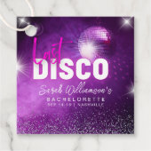 Paarse Neon Pink laatste Disco Bachelorette Bedankjes Labels (Voorkant)