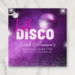 Paarse Neon Pink laatste Disco Bachelorette Bedankjes Labels