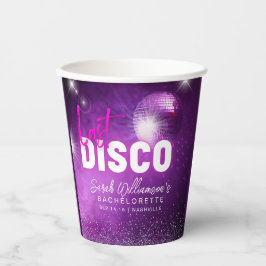 Paarse Neon Pink laatste Disco Bachelorette Papieren Bekers