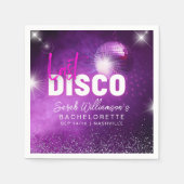 Paarse Neon Pink laatste Disco Bachelorette Servet (Voorkant)