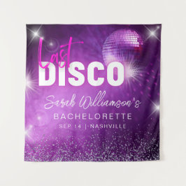 Paarse Neon Pink laatste Disco Bachelorette Wandkleed