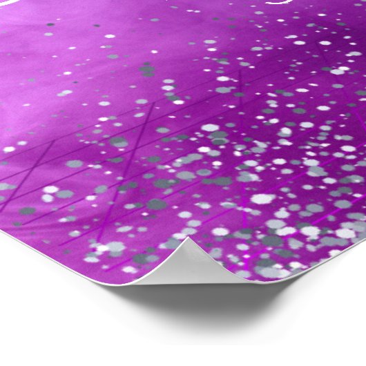 Paarse Neon Roze Laatste Disco Meidenavakantie Poster (Hoek)