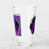 Paarse Neon Siamese Kat Met Blauwe Ogen & Steruitb Glas (Links)