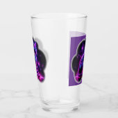Paarse Neon Siamese Kat Met Blauwe Ogen & Steruitb Glas (Rechts)