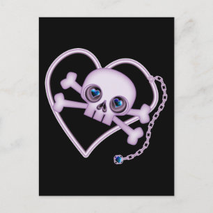 Paarse Neon Skull Briefkaart