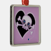 Paarse Neon Skull Metalen Ornament (Rechts)