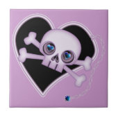 Paarse Neon Skull Tegeltje (Voorkant)