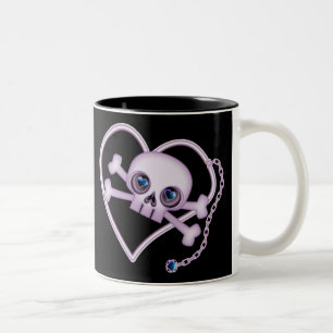Paarse Neon Skull Tweekleurige Koffiemok