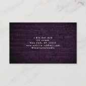 Paarse neon spray tan op bakstenen muur visitekaartje (Achterkant)