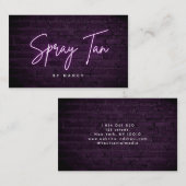 Paarse neon spray tan op bakstenen muur visitekaartje (Voorkant / Achterkant)